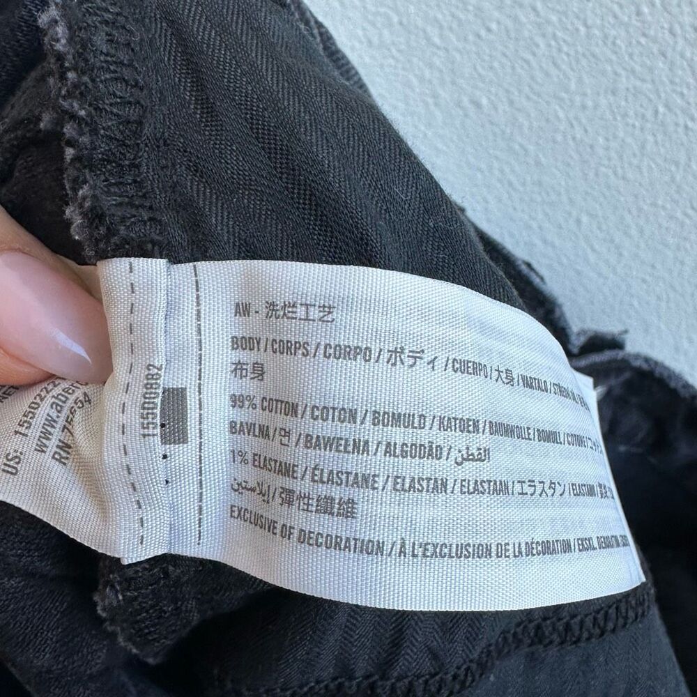 Abercrombie & Fitch The Dad High Rise Straight Black Button Fly Jeans Size 28/6 - Picture 7 of 7